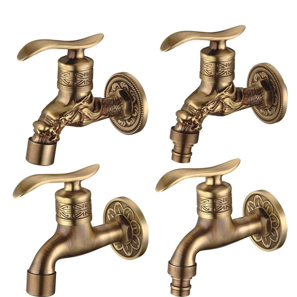 Add a touch of vintage elegance with our Antique Brass Carved Garden Faucet. Featuring intricate artistic engravings and a durable luxury finish, this versatile tap is perfect for gardens, washing machines, or decorative bathroom use. Shop premium hardware at nordadecor.eu.