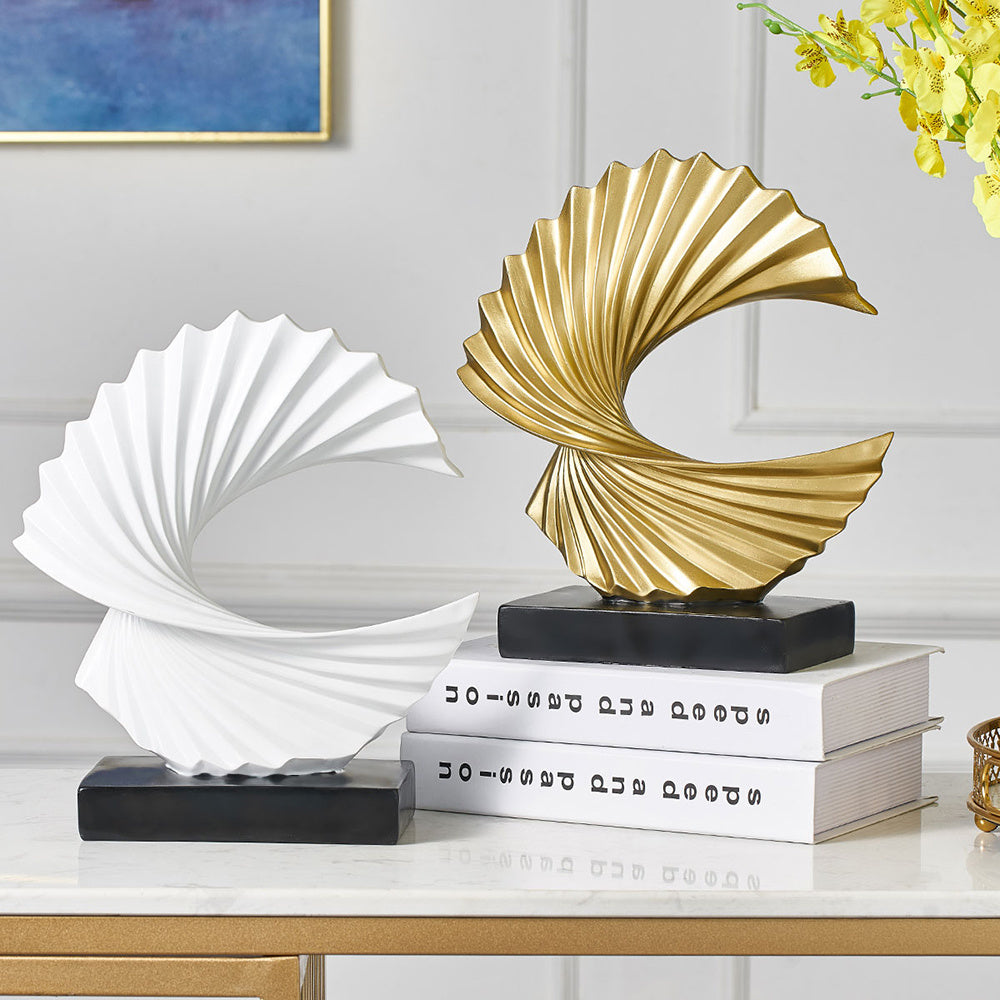 Modern creative home accessories and abstract shelf decor.
