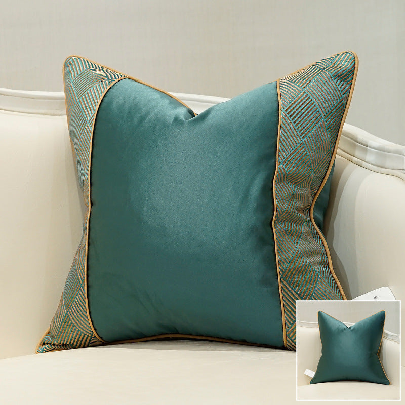 High-quality luxury pillow, soft velvet texture, isolated on white.