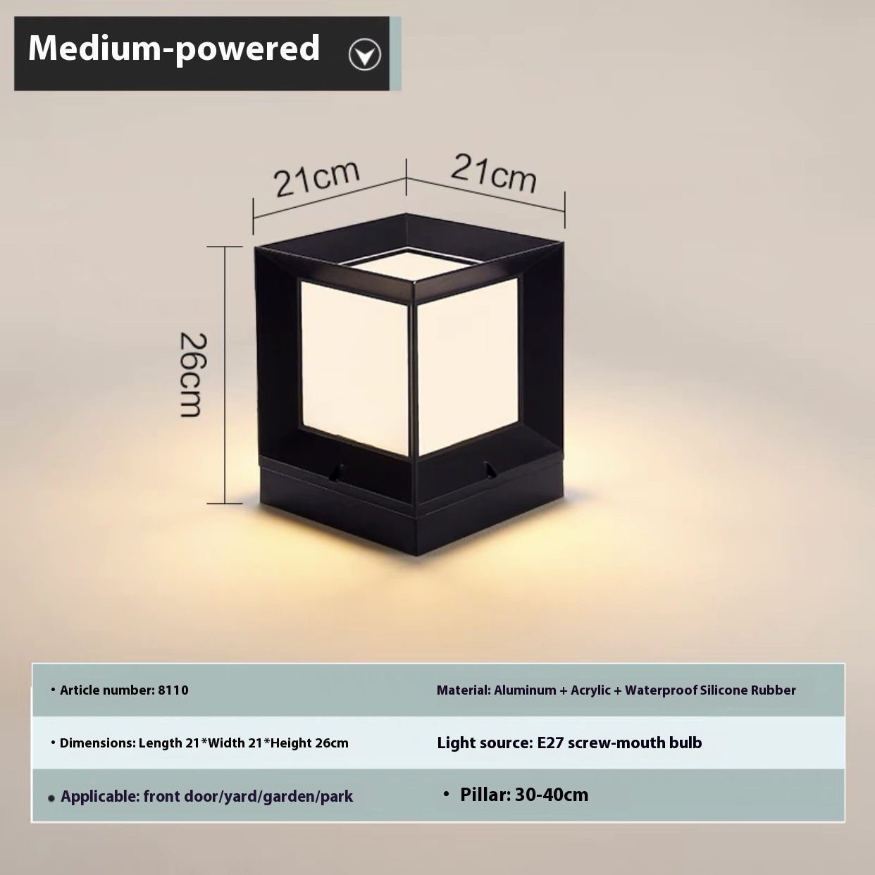 Pillar Lamp Outdoor Wall Waterproof Garden Lamp